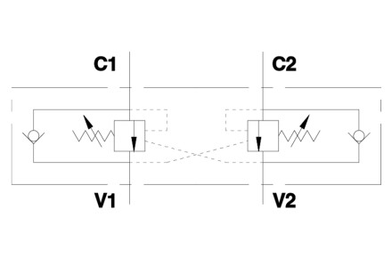 Клапан подпорный тормозной VBCD 1" DE/A (V0436)